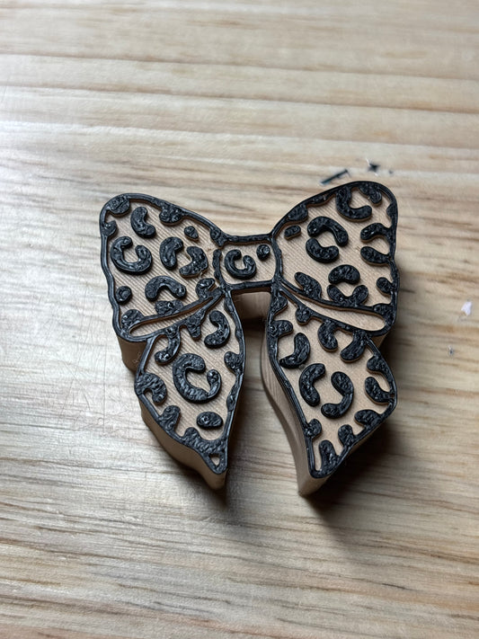 Cheetah print bows Strawtopper