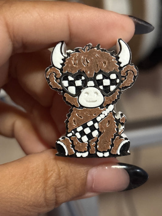 Checkered highland cow Strawtopper 10mm